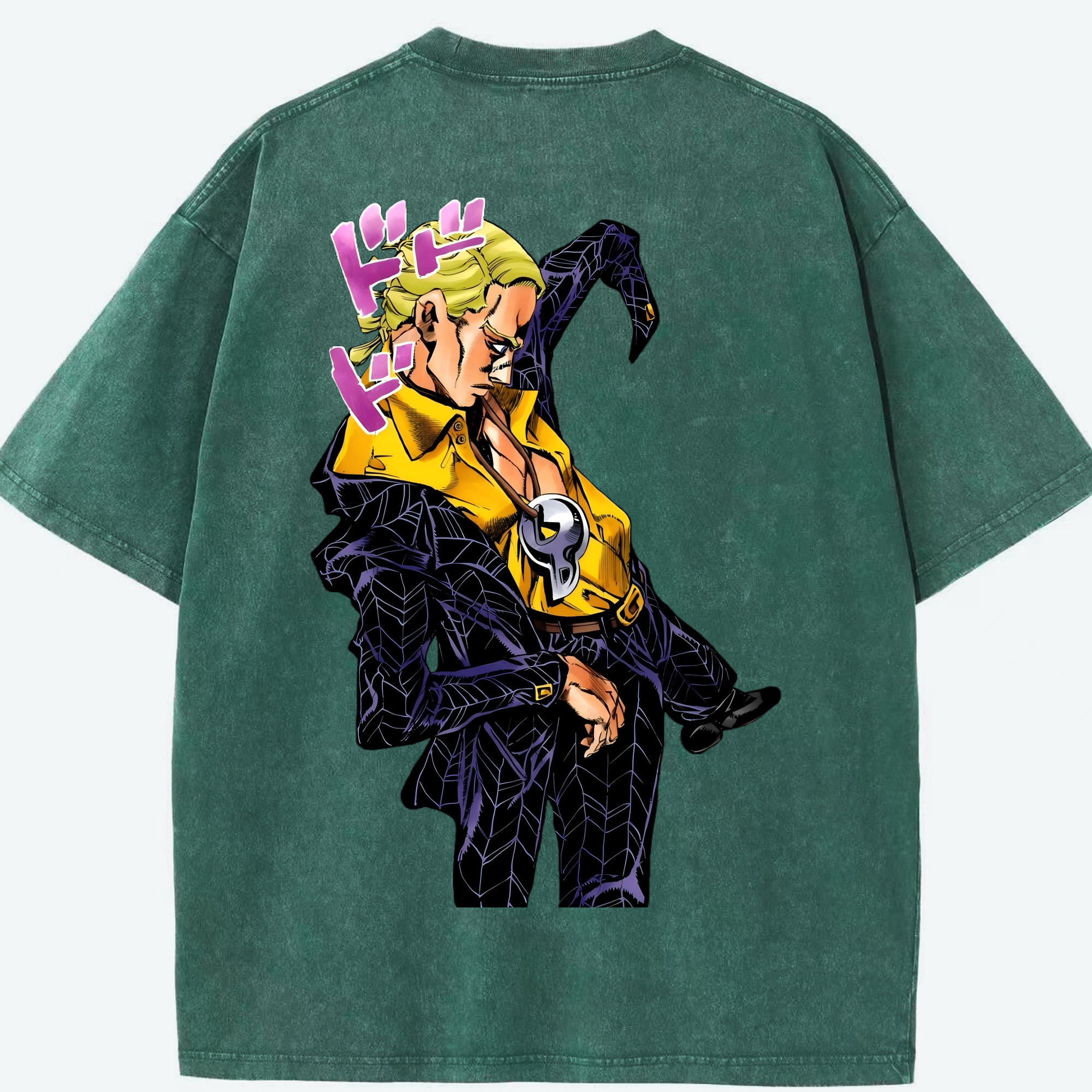 （画像用） ジョジョの奇妙な冒険 プロシュート JoJo's Bizarre Adventure Prosciutto 綿100% ヴィンテージ風 半袖Tシャツ（背面プリント）